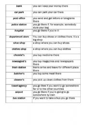 English worksheet: buildings in a city