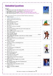 English Worksheet: Embedded Questions Practice (with key) - For Adult Learners