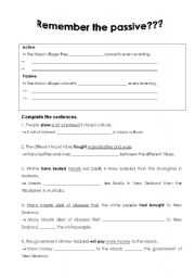 English worksheet: Passive Overview