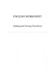 English Worksheet: Asking and Giving Directions