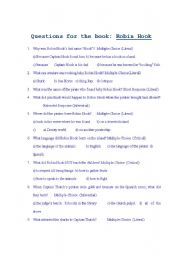 English Worksheet: Teacher: Questions for the book Robin Hook