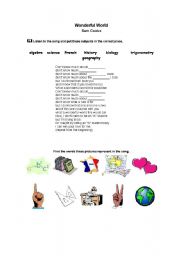 English worksheet: Wonderful World by Sam Cooke