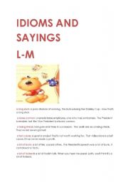 IDIOMS AND SAYINGS L-M