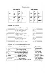 English worksheet: Present Simple