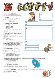 English Worksheet: A LETTER TO A FRIEND