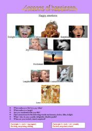 English Worksheet: Lessons of happiness - part3 - Happy emotions