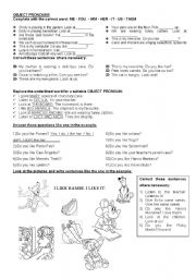 English Worksheet: Object pronouns activities