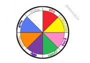 English Worksheet: Colours -  spin wheel game