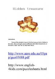 English worksheet: Hidden treasure