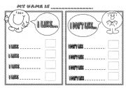 English Worksheet: Likes and dislikes