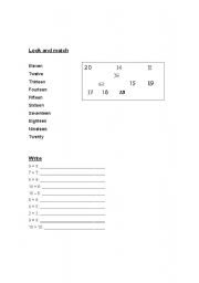 English worksheet: Numbers