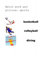 English Worksheet: Match word and pictures