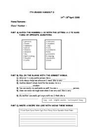 English Worksheet: vocabulary worksheet