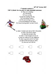 English Worksheet: past continuosu-past simple