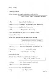 English worksheet: Modal Verbs