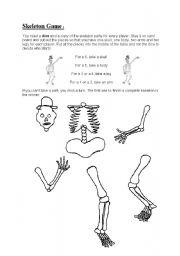 English Worksheet: Skeleton Game