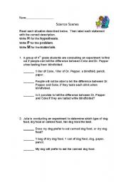 English Worksheet: Science Scenes