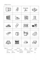 English Worksheet: Living in a house.