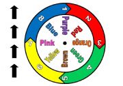 English Worksheet: Colour Spinner Game  with Chart ( I made the spinner myself.  It is not from a template.)