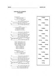 English Worksheet: Song To Practice Present Continuos