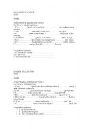 English Worksheet: conditionals
