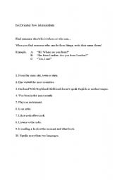 English worksheet: Flind Someone in your class!