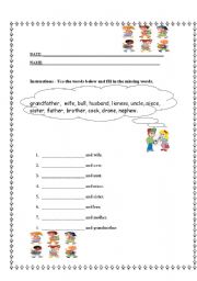 English worksheet: gender nouns activity sheet