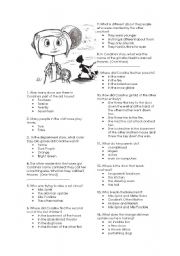 Coraline - movie comprehension test