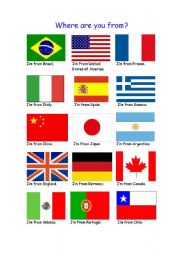 English Worksheet: Where are you from?