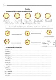 English Worksheet: Hours