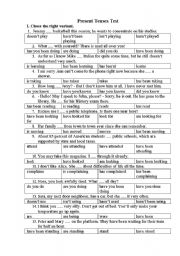 English Worksheet: test_Present_tenses_test