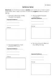 English Worksheet: Sentence Sense
