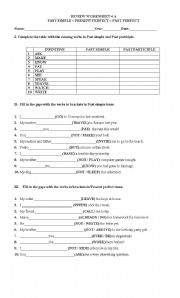 English Worksheet: past tenses test