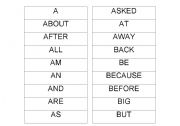 English worksheet: 103 most common sightwords - flashcard printouts