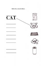 English worksheet: first words