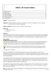 English worksheet: culture and food