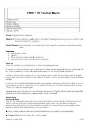 English Worksheet: Etiquette/ Table Manners