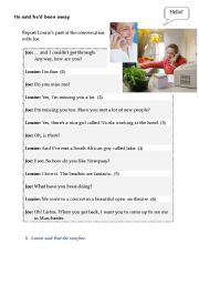 English worksheet: Reported speech