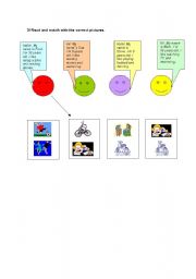English worksheet: Read and match with the pictures
