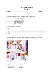 English Worksheet: Quick test
