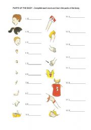 English Worksheet: Parts of the body