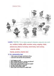 English worksheet: Character!!!