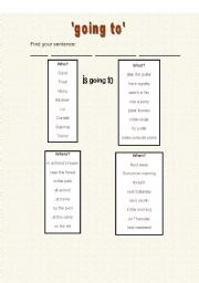 English worksheet: FIND YOUR SENTENCE 3