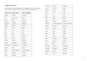 English worksheet: Irregular Verbs - word list