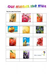 English worksheet: fruit (from oasis ad)