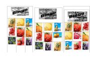 English worksheet: Bingo: fruit (characters from oasis ad)