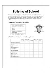 English Worksheet: Bullying at School