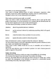English Worksheet: advertising
