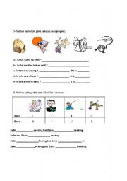 English Worksheet: adjectives -likes -dislikes