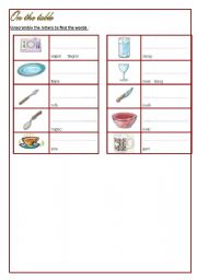 English Worksheet: Now revise whats on the table. 